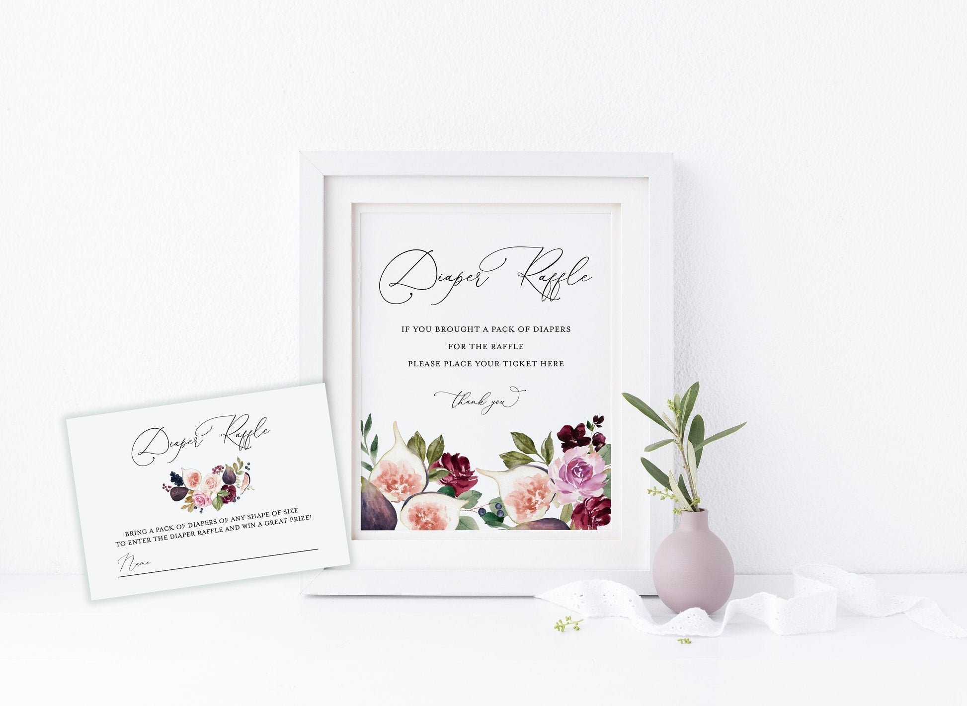 Elephant Baby Shower Diaper Raffle Sign & Ticket INSTANT DOWNLOAD Editable Printable Template #WB3 - SAVVY PAPER CO