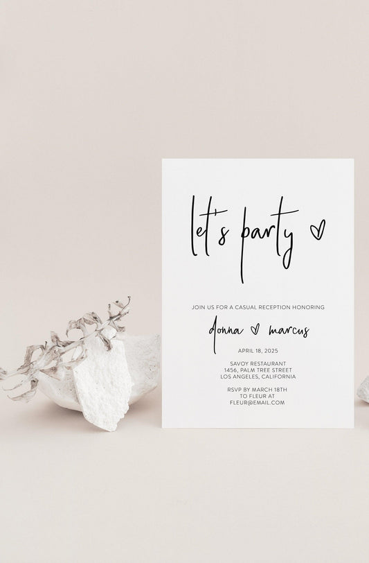 Elopement Wedding Invitation Template, Editable Printable Wedding Announcement We Tied the Knot Invite 100% editable - DONNA - SAVVY PAPER CO