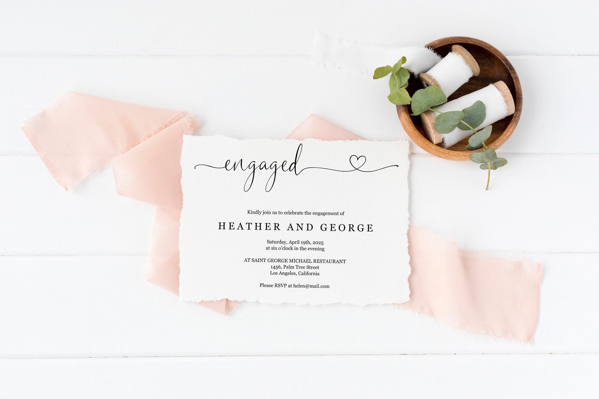 Engagement Party Invite, Printable Invitation, Engagement Invites, Invitation Template, Instant Download - Heather - SAVVY PAPER CO