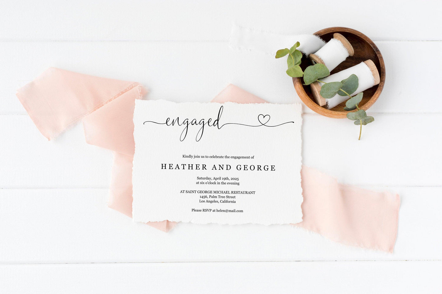 Engagement Party Invite, Printable Invitation, Engagement Invites, Invitation Template, Instant Download - Heather - SAVVY PAPER CO