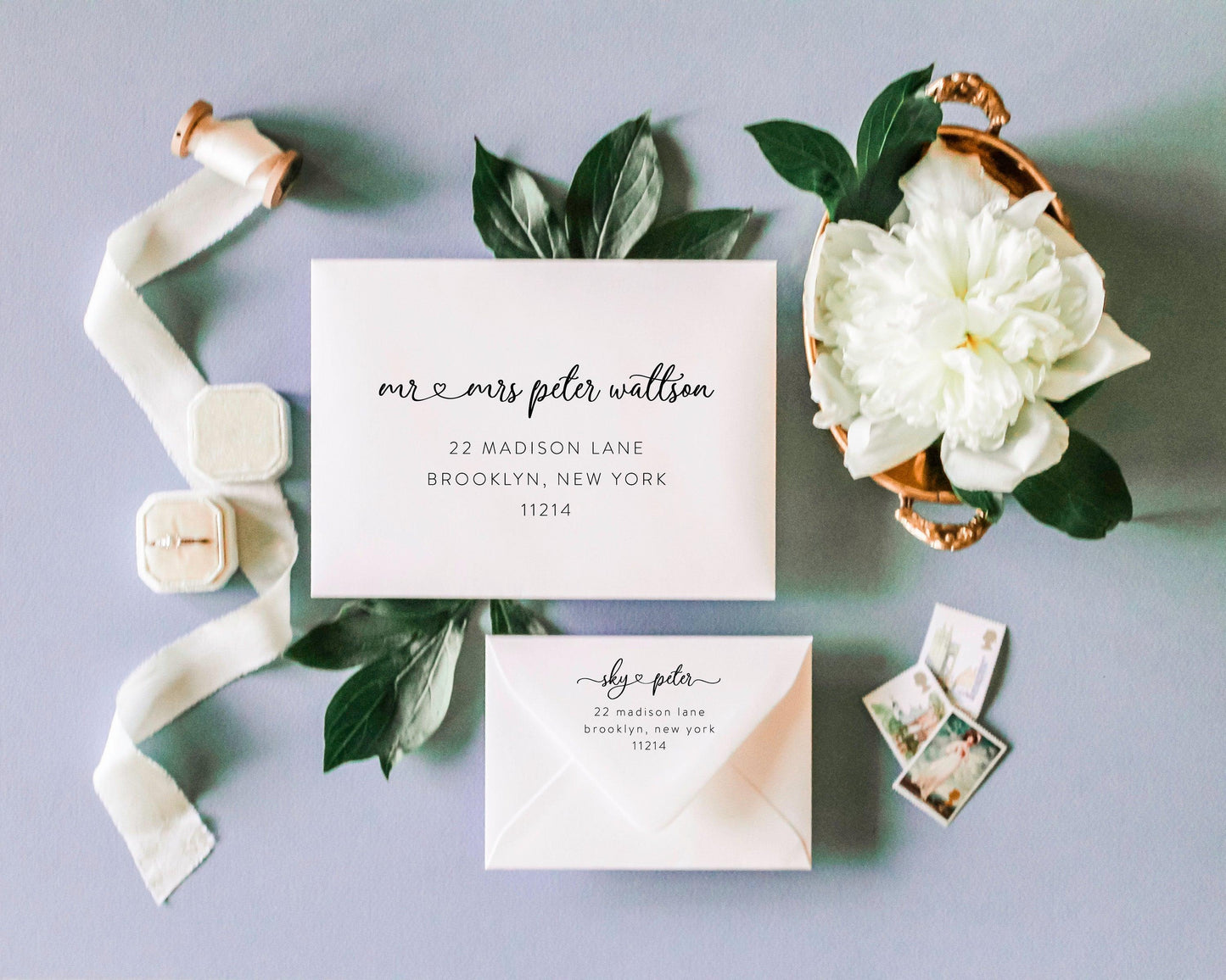 Envelope Addressing Template, DIY Envelope Template for Wedding, Printable Envelope for Save the Date, Instant Download, RSVP Envelope - SKY - SAVVY PAPER CO