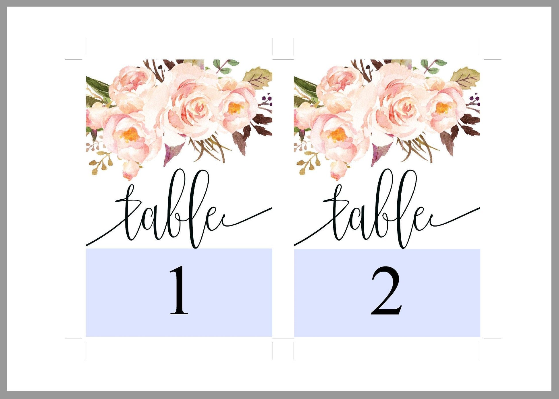 FREEBIE Floral Wedding Table Number, Wedding Table Printable, Numbers Printable, Instant Download, DIY Table Numbers, Table Number Cards -KATHERINE - SAVVY PAPER CO