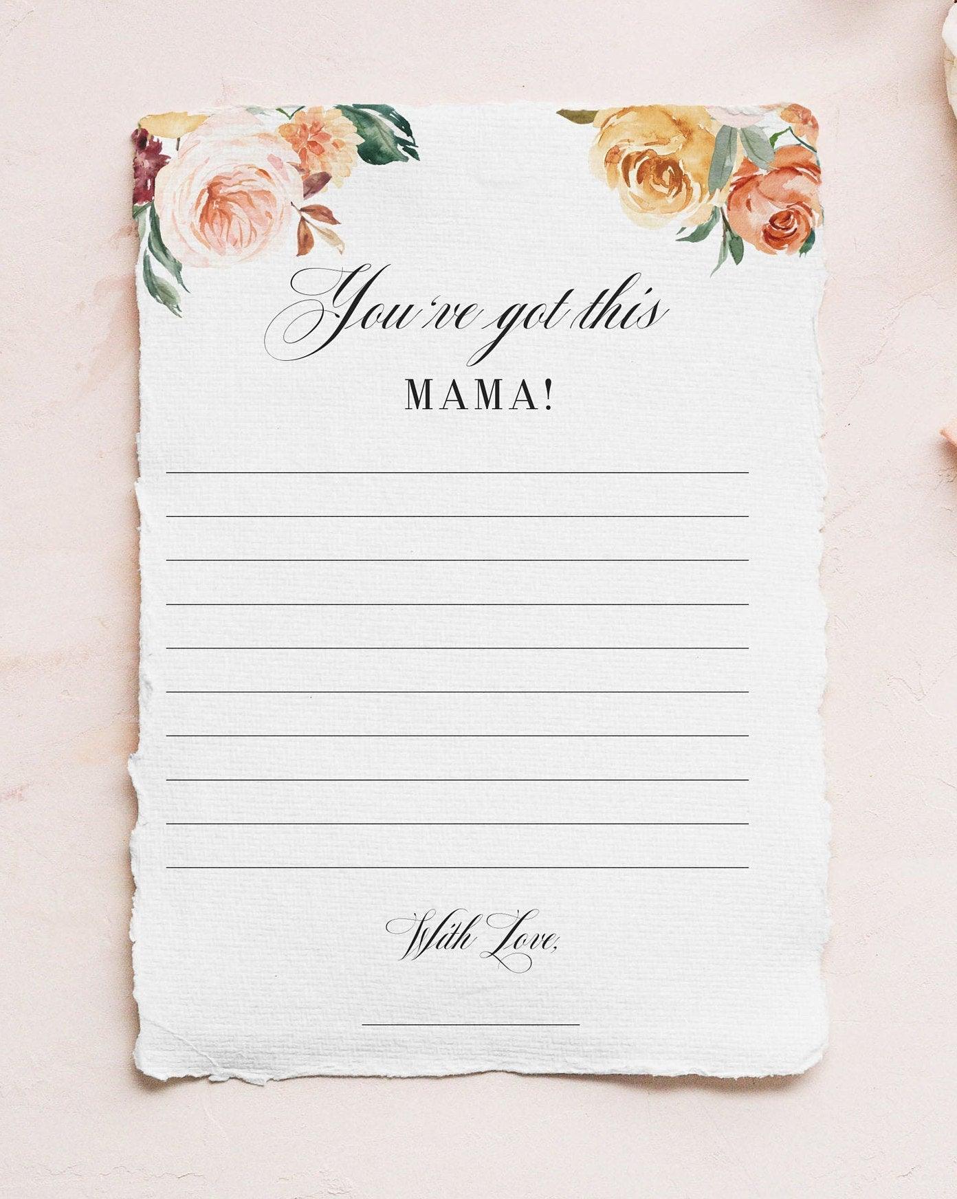 Fall Baby Shower Advice for Mom to be, You've got this Mama Baby Shower Printable #KR1 - SAVVY PAPER CO