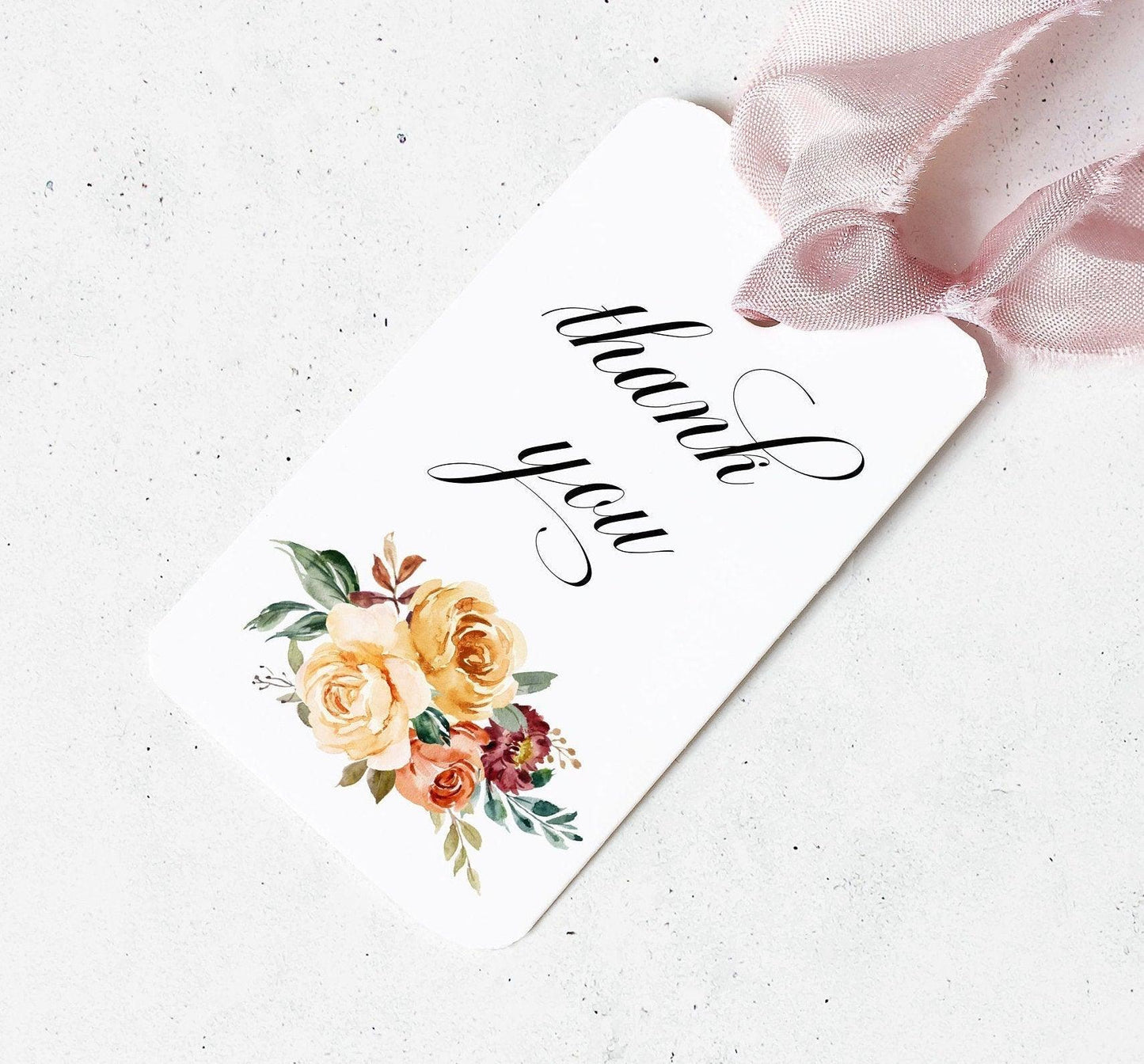 Fall Baby Shower Thank you tag INSTANT DOWNLOAD Editable Printable Template Pumpkin Floral Watercolor Tag #KR1 - SAVVY PAPER CO