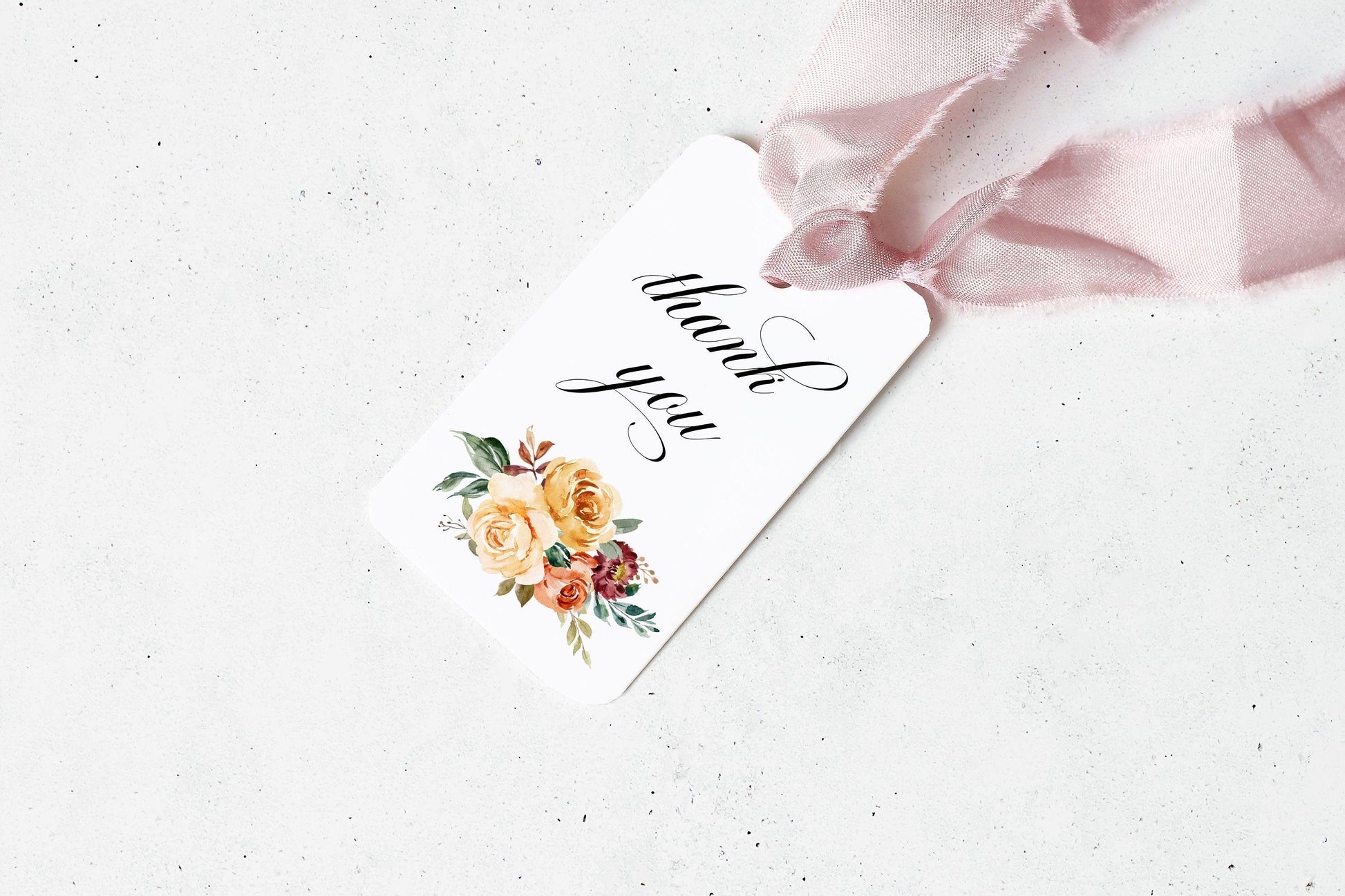 Fall Baby Shower Thank you tag INSTANT DOWNLOAD Editable Printable Template Pumpkin Floral Watercolor Tag #KR1 - SAVVY PAPER CO