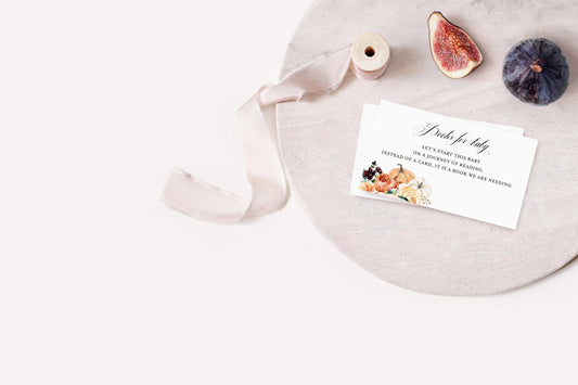 Fall Books for baby INSTANT DOWNLOAD Editable Printable Template Pumpkin Floral Watercolor Instead of a card #KR1 - SAVVY PAPER CO