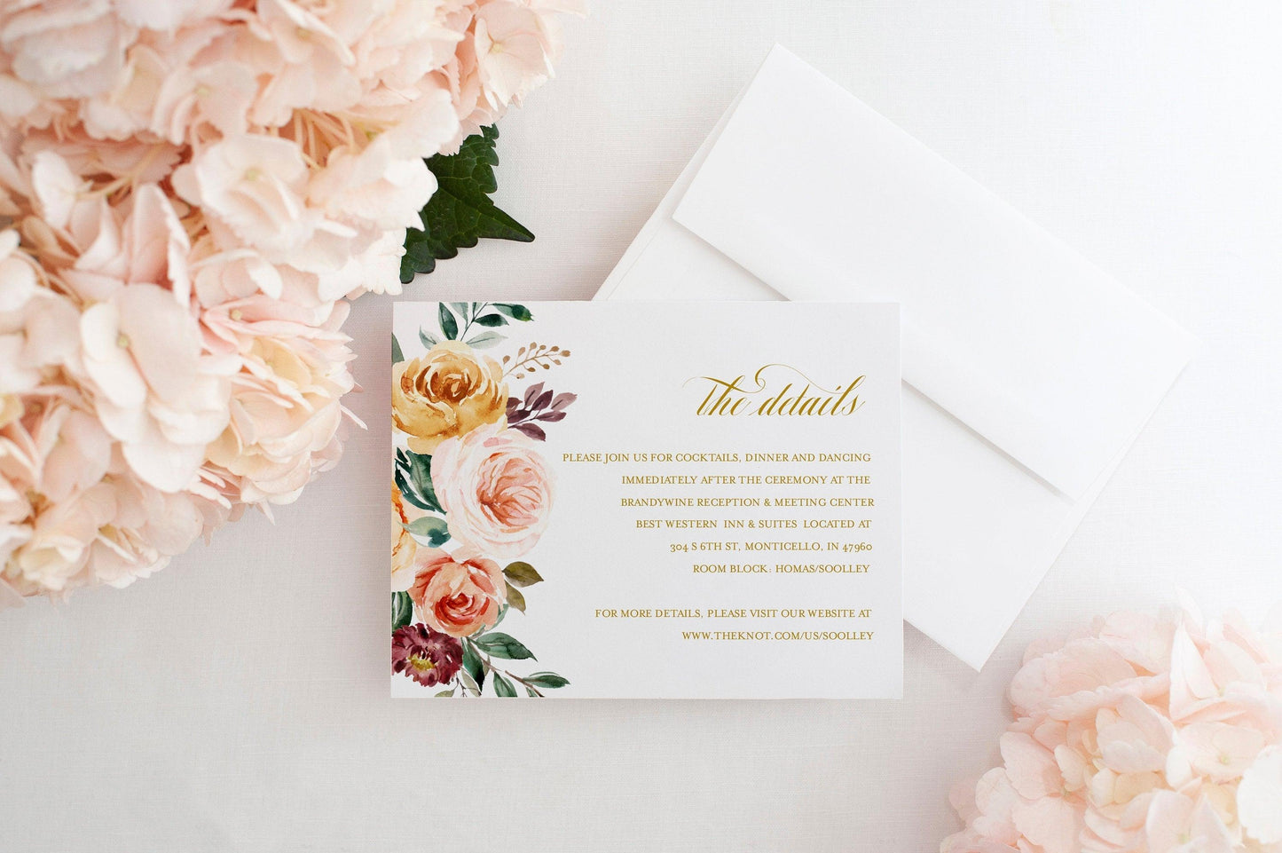 Fall Details Card Template Wedding Reception Card Details cards Printable Floral Wedding Fall Wedding - Karen - SAVVY PAPER CO