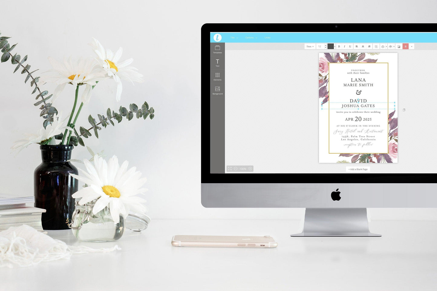 Fall Wedding Invitation Template, Printable, DIY, Instant Download, Floral Wedding Invitations - Lana - SAVVY PAPER CO