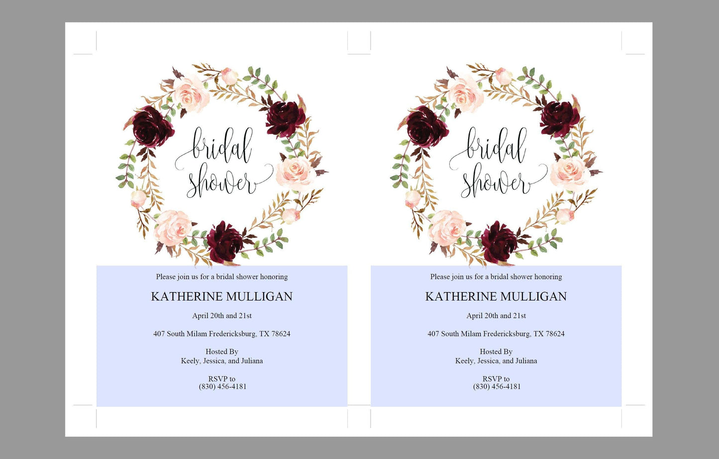 Floral Blush Bridal Shower Invitation Instant Download Printable Editable Template DIY Bridal Shower Invite - Katherine - SAVVY PAPER CO