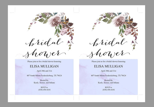 Floral Bridal Shower Invitation Instant Download Printable Editable Template DIY Bridal Shower Invite Fall - Elisa - SAVVY PAPER CO