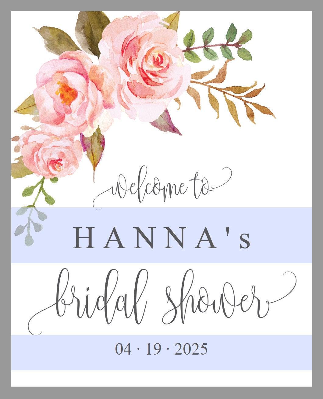 Floral Bridal Shower Welcome Sign Printable Template Editable Instant Download Wedding Décor -HANNA - SAVVY PAPER CO