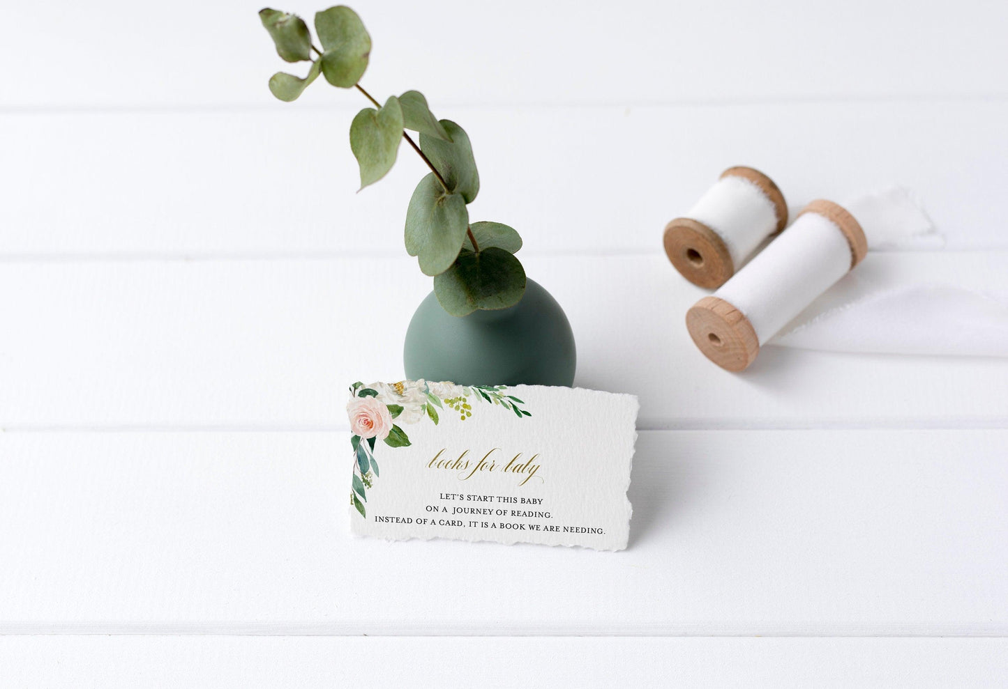 Floral Printable Baby Shower Books for Baby Card, INSTANT DOWNLOAD, Mediterranean Editable Template, Greek Theme, Italian - JUDY - SAVVY PAPER CO