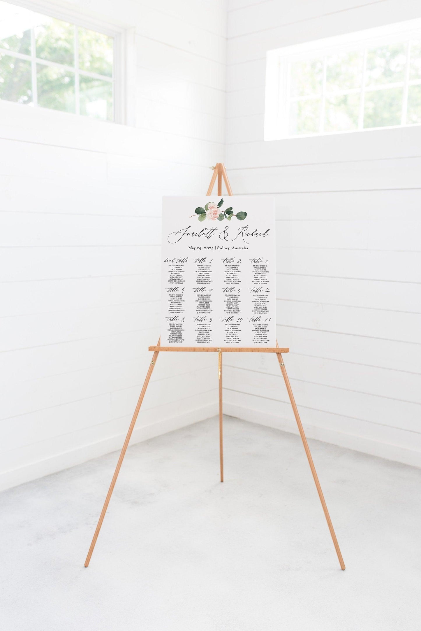 Floral Wedding Seating Chart Template Printable Seating Sign Editable Text INSTANT DOWNLOAD - Scarlett - SAVVY PAPER CO