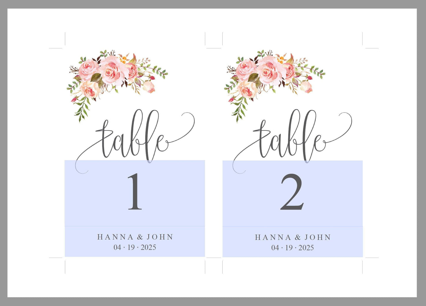 Floral Wedding Table Number, Wedding Table Printable, Numbers Printable, Instant Download, DIY Table Numbers, Table Number Cards - HANNA - SAVVY PAPER CO