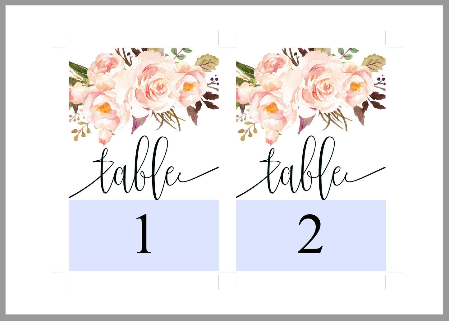 Floral Wedding Table Number, Wedding Table Printable, Numbers Printable, Instant Download, DIY Table Numbers, Table Number Cards -KATHERINE - SAVVY PAPER CO