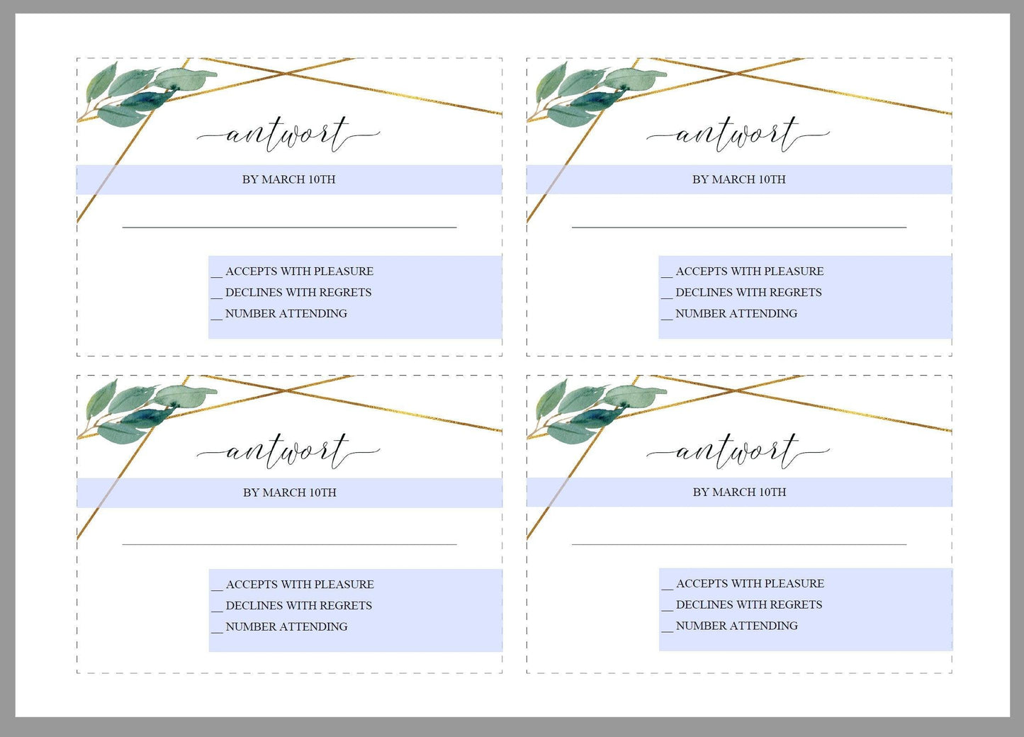 German Wedding Invitation, Geometrische Hochzeitseinladung, Greenery Wedding, Gold Hochzeit, Einladung, Deutsch einladenn- TARA - SAVVY PAPER CO