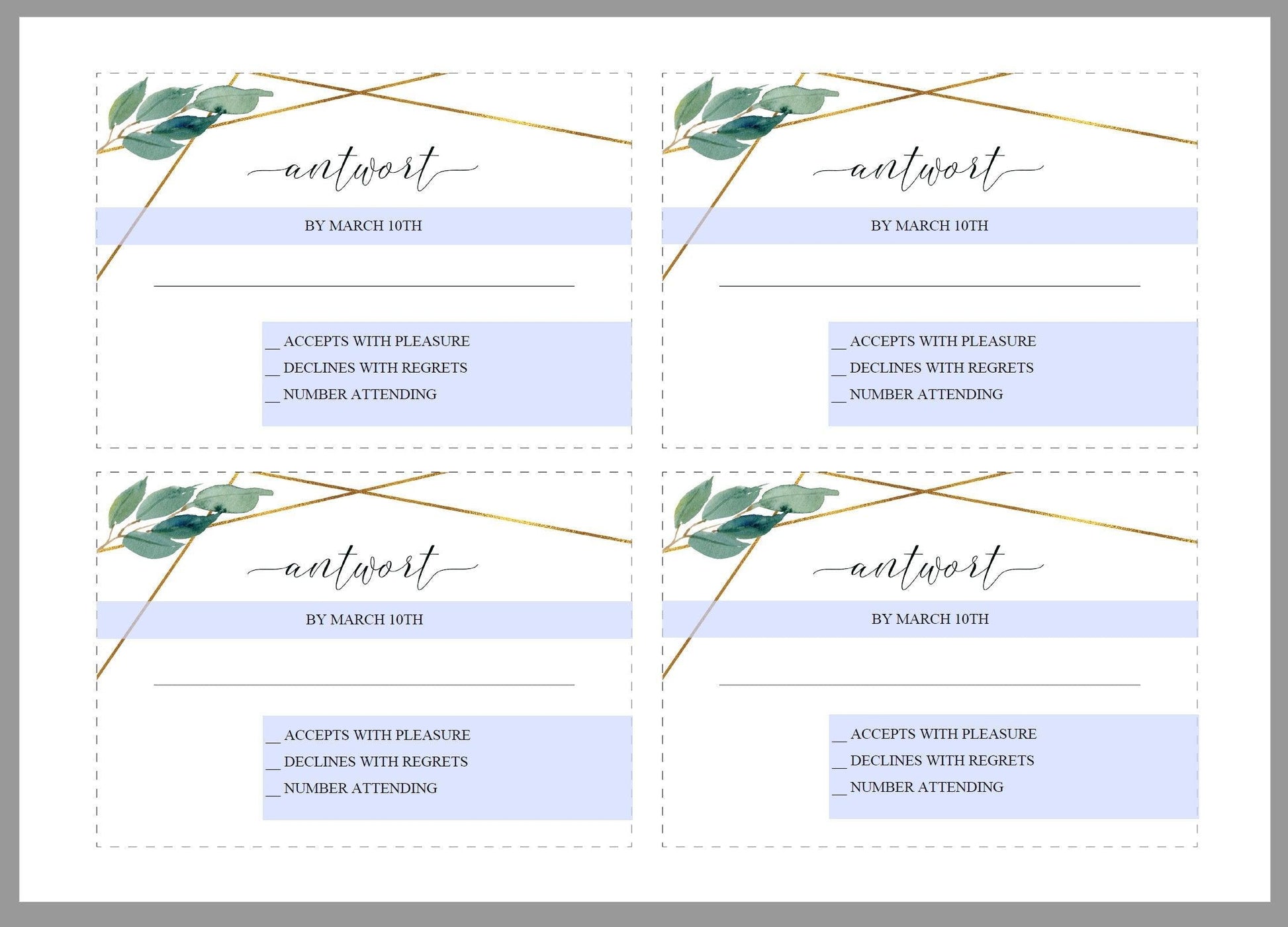 German Wedding Invitation, Geometrische Hochzeitseinladung, Greenery Wedding, Gold Hochzeit, Einladung, Deutsch einladenn- TARA - SAVVY PAPER CO