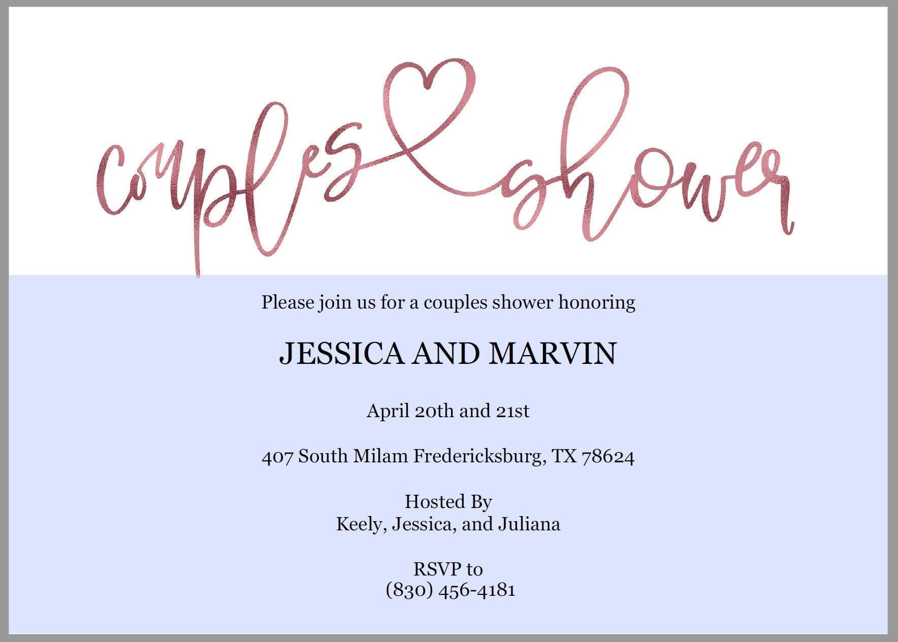 Gold Couples Shower Invitation Instant Download Printable Editable Template DIY Bridal Shower Invite -JESSICA - SAVVY PAPER CO