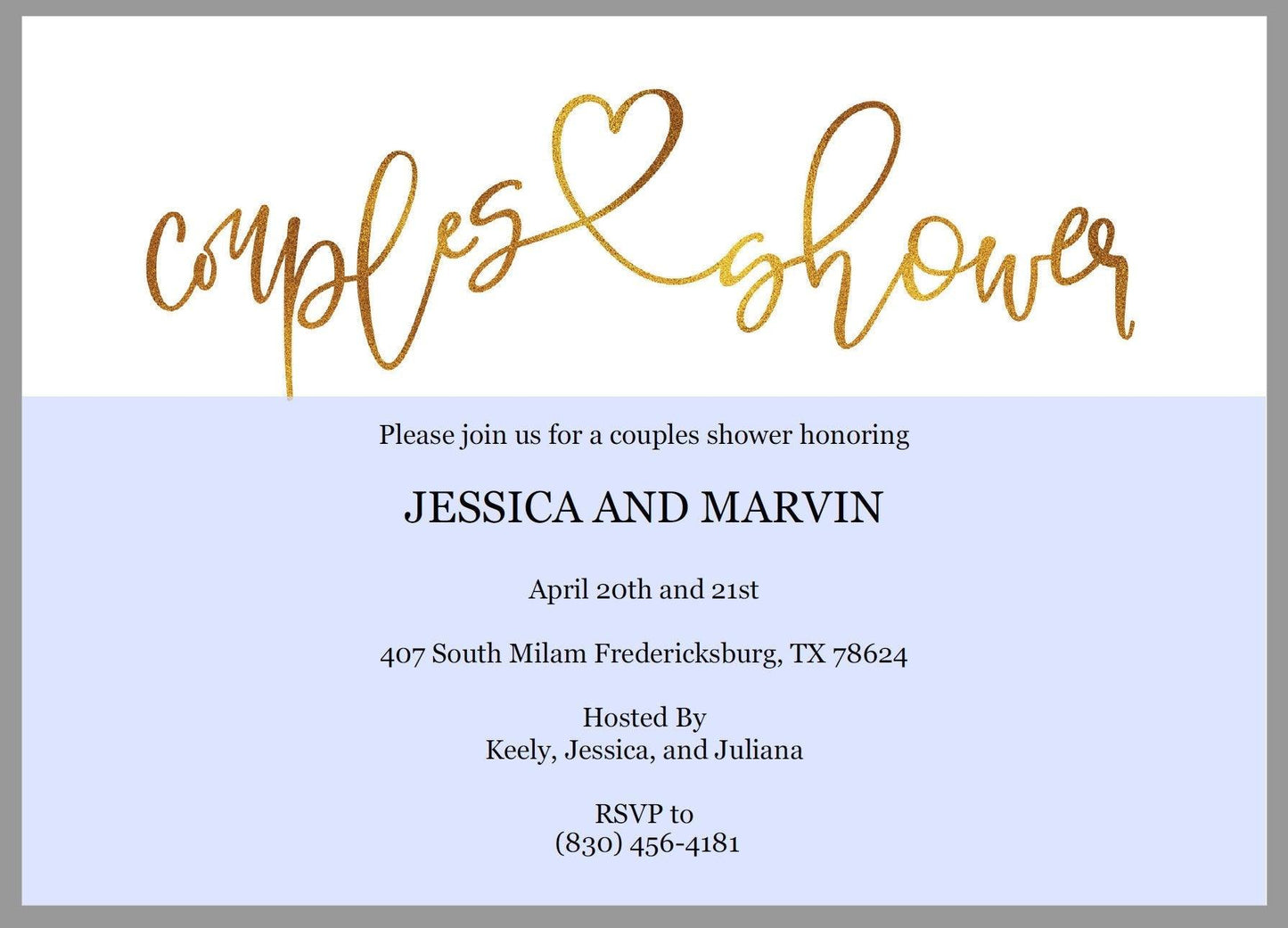 Gold Couples Shower Invitation Instant Download Printable Editable Template DIY Bridal Shower Invite -JESSICA - SAVVY PAPER CO