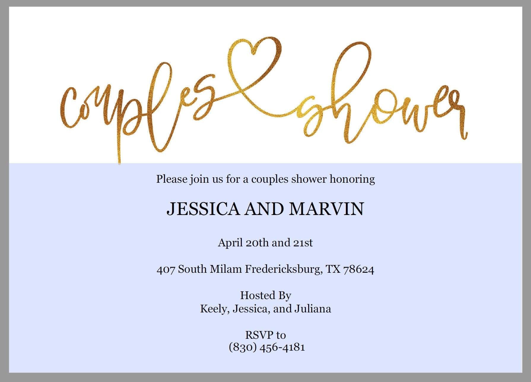 Gold Couples Shower Invitation Instant Download Printable Editable Template DIY Bridal Shower Invite -JESSICA - SAVVY PAPER CO
