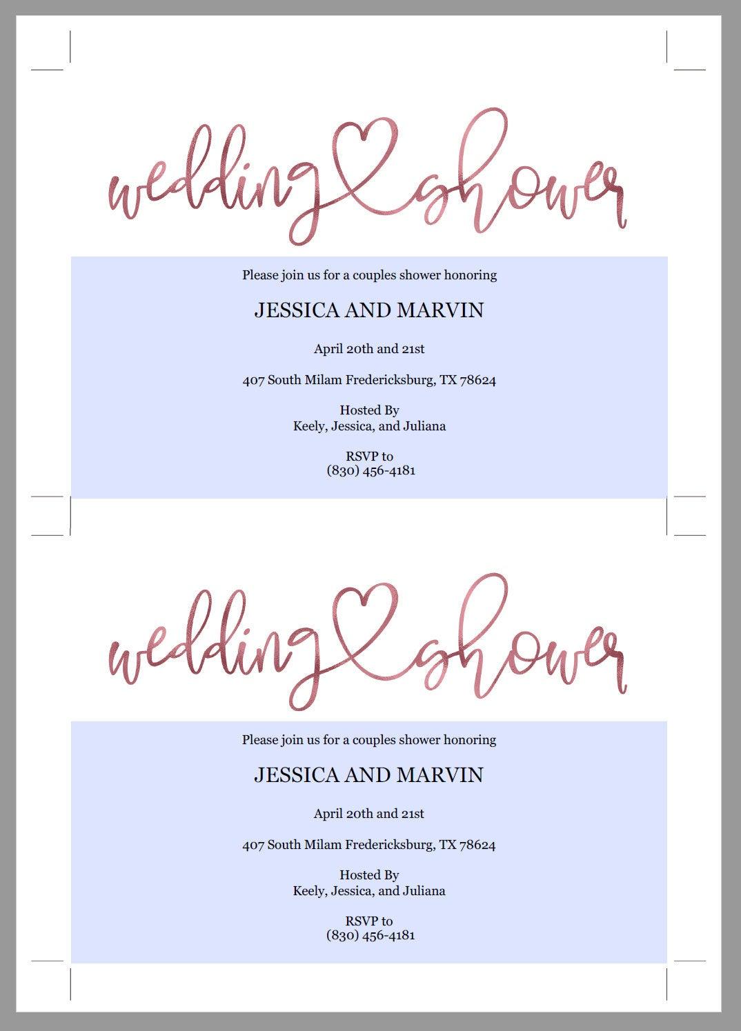 Gold Wedding Shower Invitation Instant Download Printable Editable Template DIY Bridal Shower Invite -JESSICA - SAVVY PAPER CO