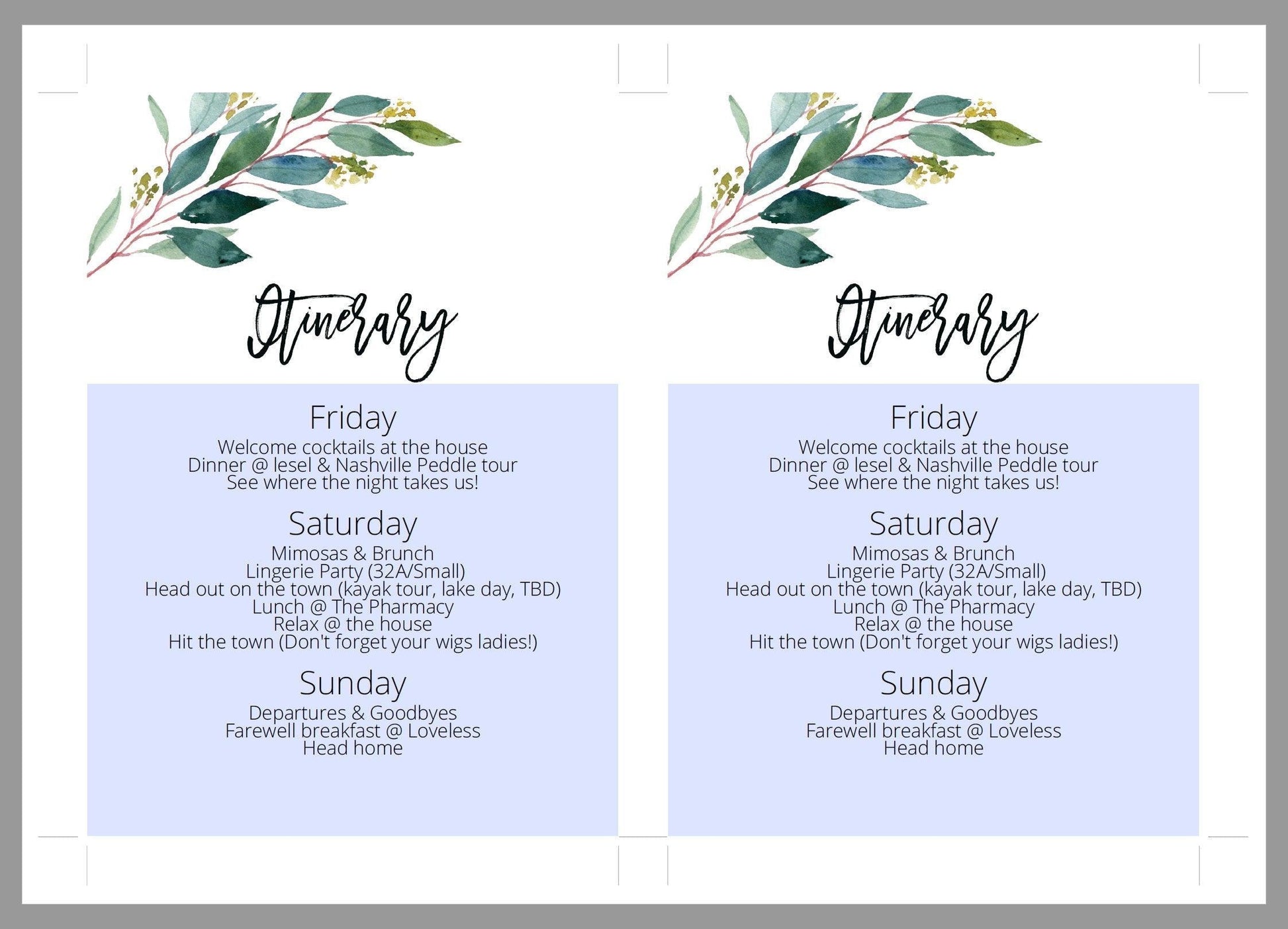 Greenery Bachelorette Party Invite, DIY Editable Instant Download Bachelorette Invites, Invitation Template - ANNA - SAVVY PAPER CO