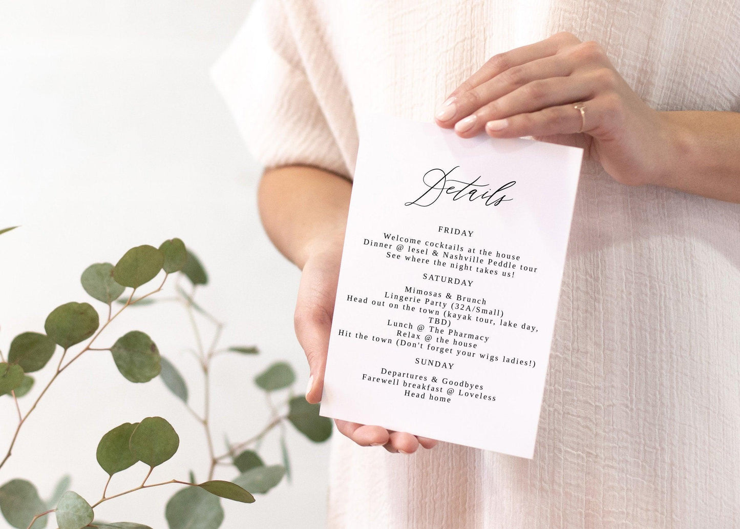 Greenery Bachelorette Weekend Invite, DIY Editable Template Instant Download Bachelorette Invites Invitation Party - Scarlett - SAVVY PAPER CO