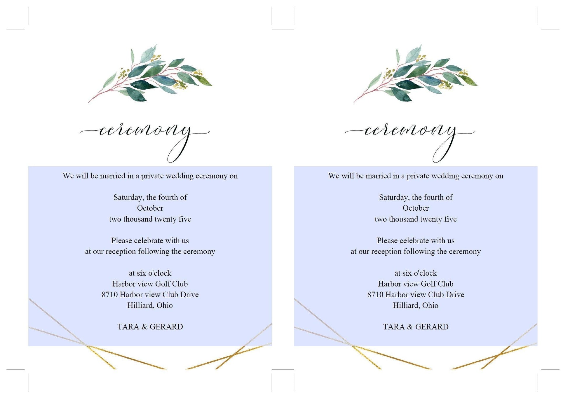 Greenery Gold Wedding Program Template Printable Ceremony Programs Editable Template Instant download - Tara - SAVVY PAPER CO