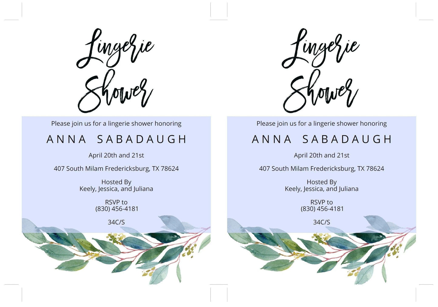 Greenery Lingerie Party Invitation Instant Download Printable Editable Template DIY Bridal Shower Invite - ANNA - SAVVY PAPER CO