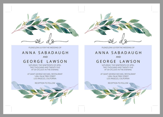 Greenery Rustic Wedding Invitation Editable Template, Printable DIY Instant Download Invites, Digital Download Invitations- Anna - SAVVY PAPER CO
