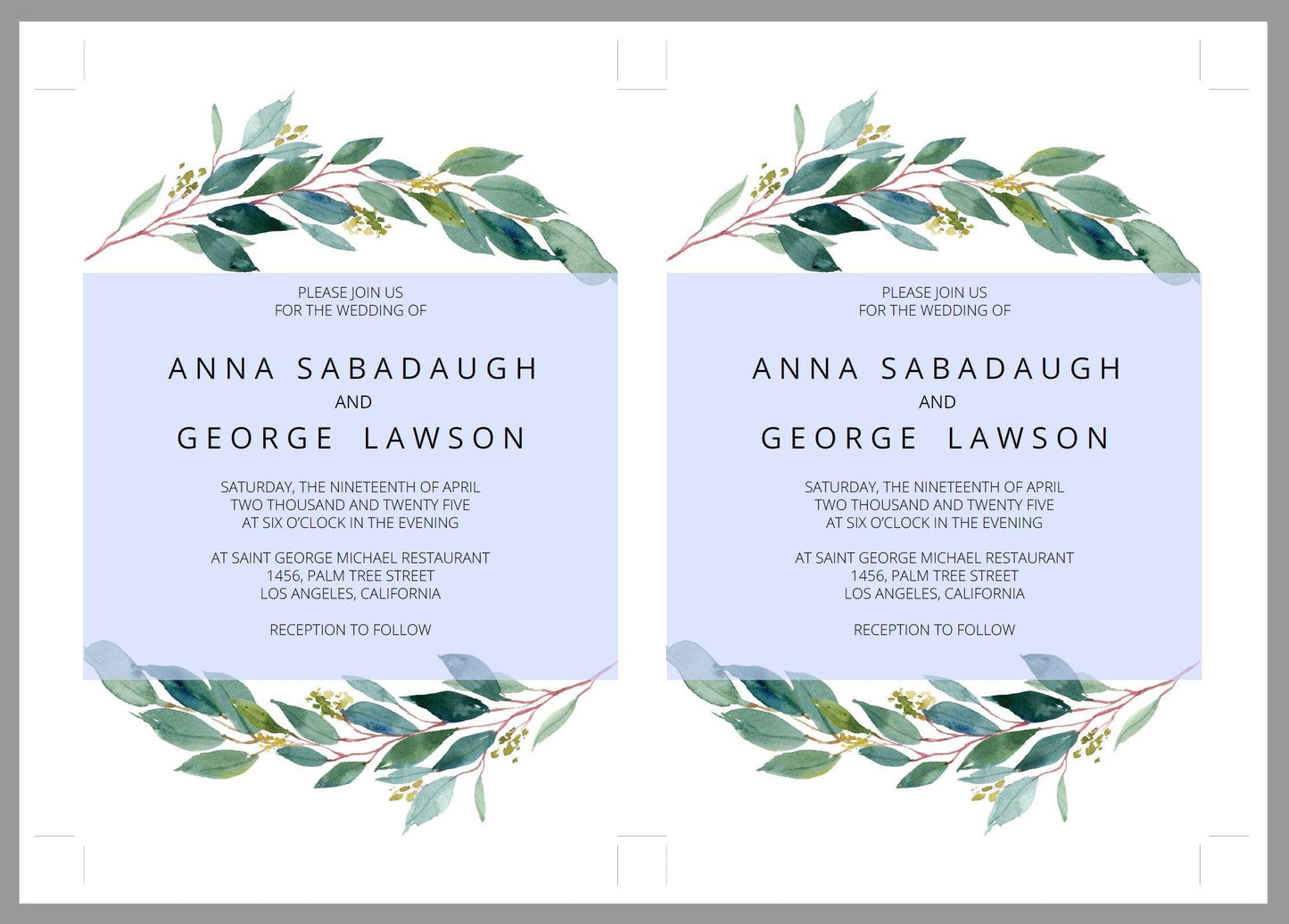 Greenery Rustic Wedding Invitation Editable Template, Printable DIY Instant Download Invites, Digital Download Invitations PDF- Anna - SAVVY PAPER CO