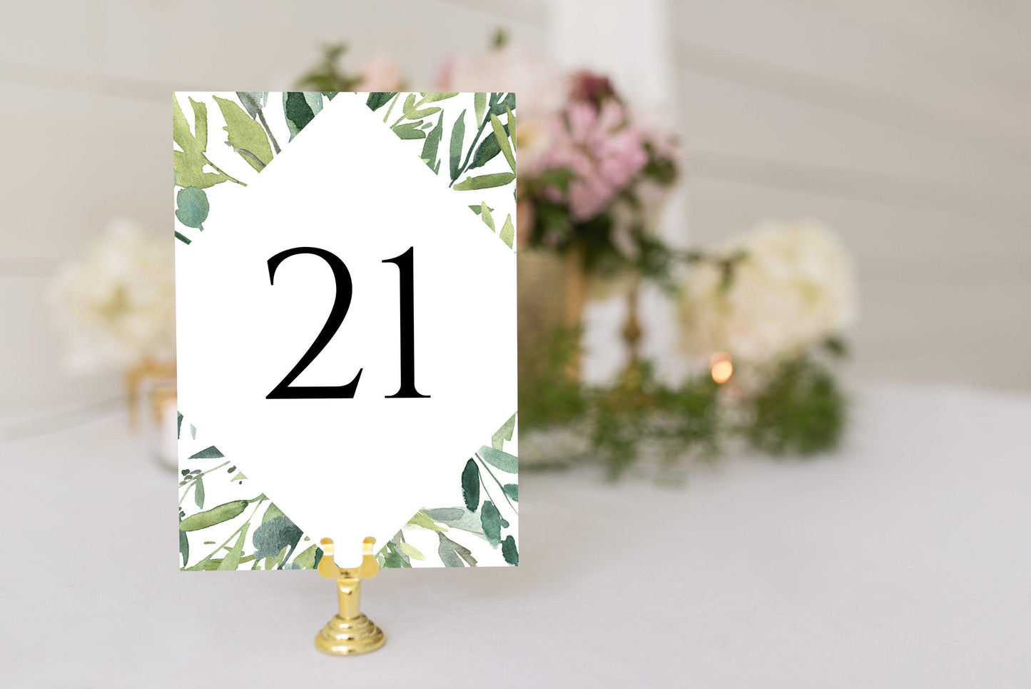 Greenery Table Numbers Printable Christmas Wedding Winter Instant Download DIY - Jasmine - SAVVY PAPER CO