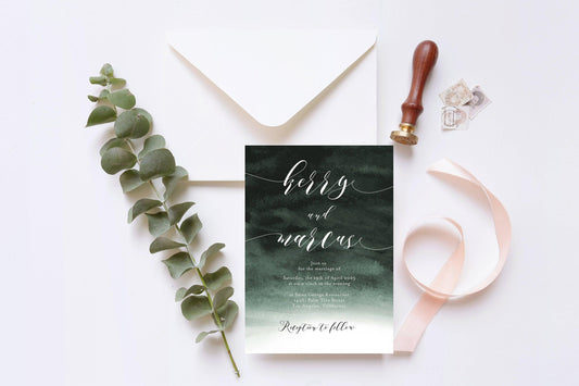 Greenery Wedding Invitation Editable Template, Printable DIY Instant Download Invites, Digital Download Invitations- Kerry