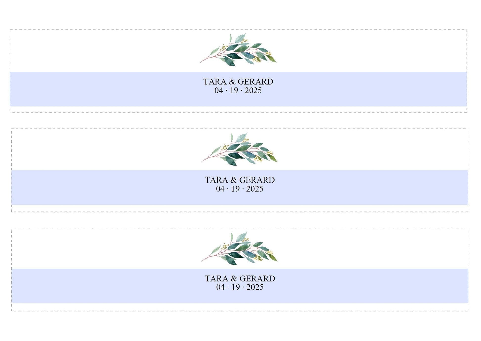 Greenery Wedding Invitation Suite Belly Band Template,Printable Pink Glitter Wedding Invites Band, DIY PDF Instant Download, Rustic- TARA - SAVVY PAPER CO