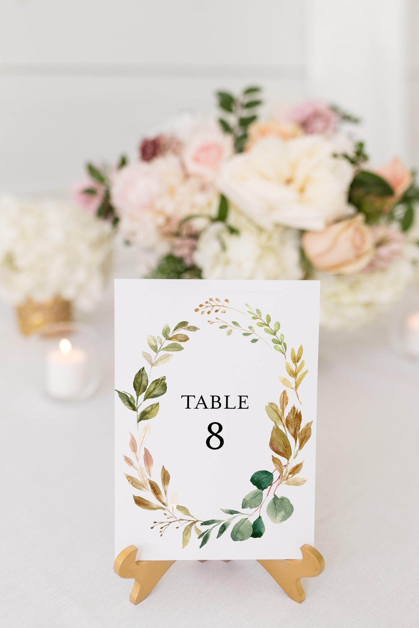 Greenery Wedding Table Number Printable Numbers Printable Instant Download Templett Table Number Cards - Cora - SAVVY PAPER CO