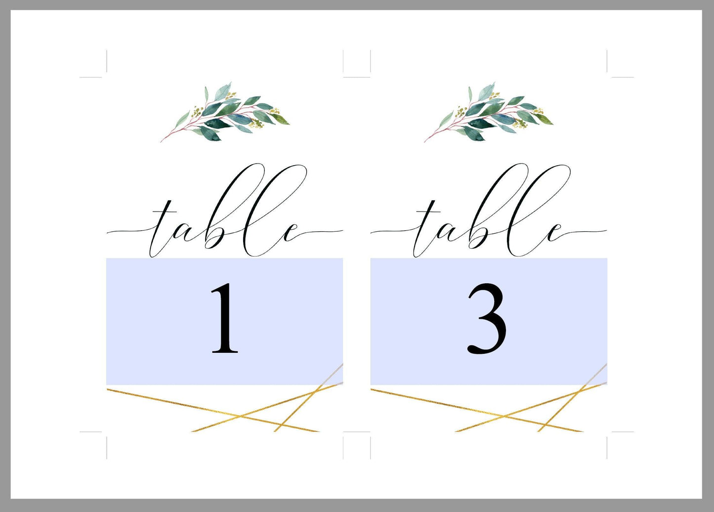 Greenery Wedding Table Number, Wedding Table, Printable Numbers, Instant Download,DIY Table Numbers, Cards, Gold, Geometric -TARA - SAVVY PAPER CO