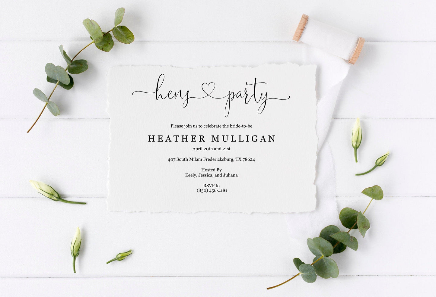 Hens Party Invitation Instant Download Printable Editable Template DIY Bridal Shower Invite - Heather - SAVVY PAPER CO