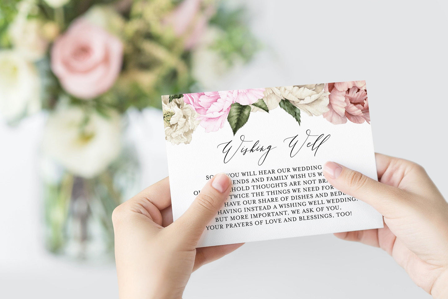 Honeymoon Wishing Well Card Template Honeymoon Wish Honeymoon Fund Honeymoon Request Wish Card Wedding Insert - Harper - SAVVY PAPER CO