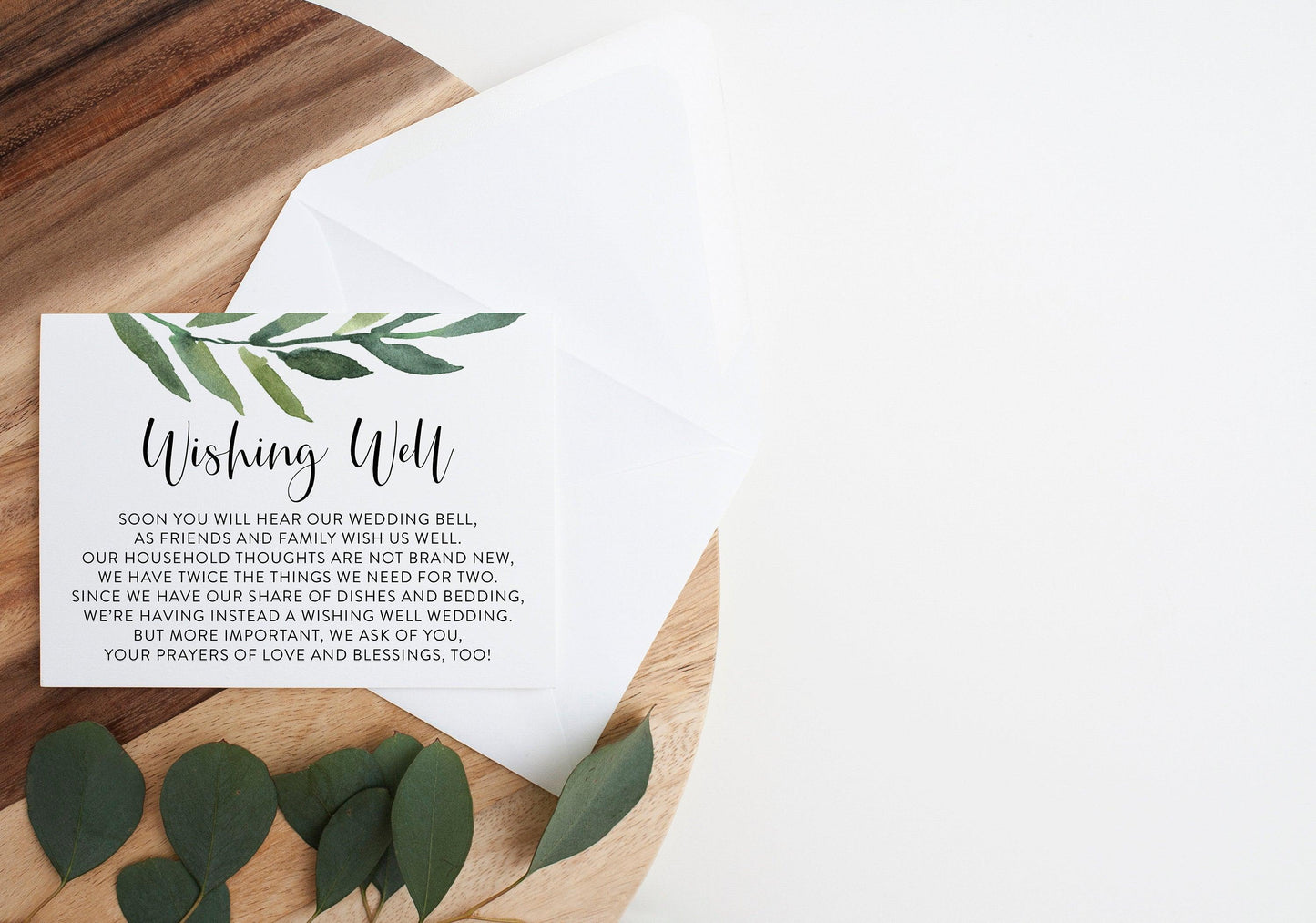 Honeymoon Wishing Well Card Template, Honeymoon Wish, Honeymoon Fund, Honeymoon Request, Wish Card, Wedding Insert - Jasmine - SAVVY PAPER CO