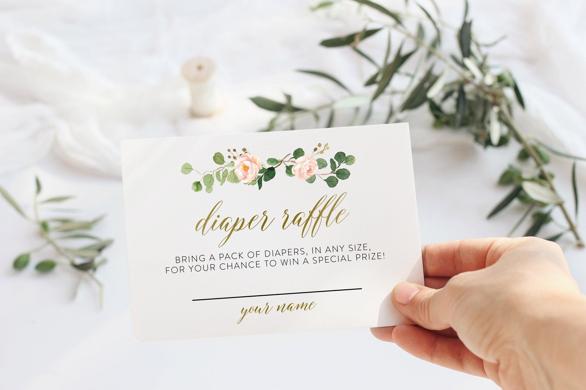 Instant Download Diaper Raffle Ticket Template, Printable Diaper Raffle Insert, Diaper Raffle Invitation, Diaper Raffle Game - ELISA - SAVVY PAPER CO