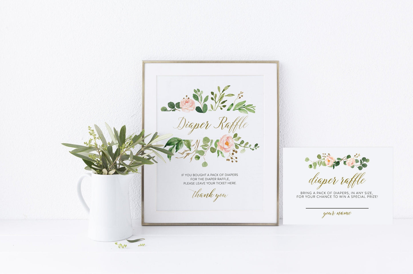 Instant Download Diaper Raffle Ticket Template, Printable Diaper Raffle Insert, Diaper Raffle Invitation, Diaper Raffle Game - ELISA - SAVVY PAPER CO