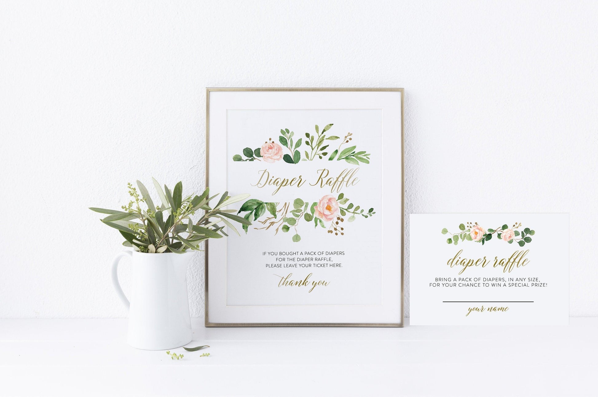 Instant Download Diaper Raffle Ticket Template, Printable Diaper Raffle Insert, Diaper Raffle Invitation, Diaper Raffle Game - ELISA - SAVVY PAPER CO