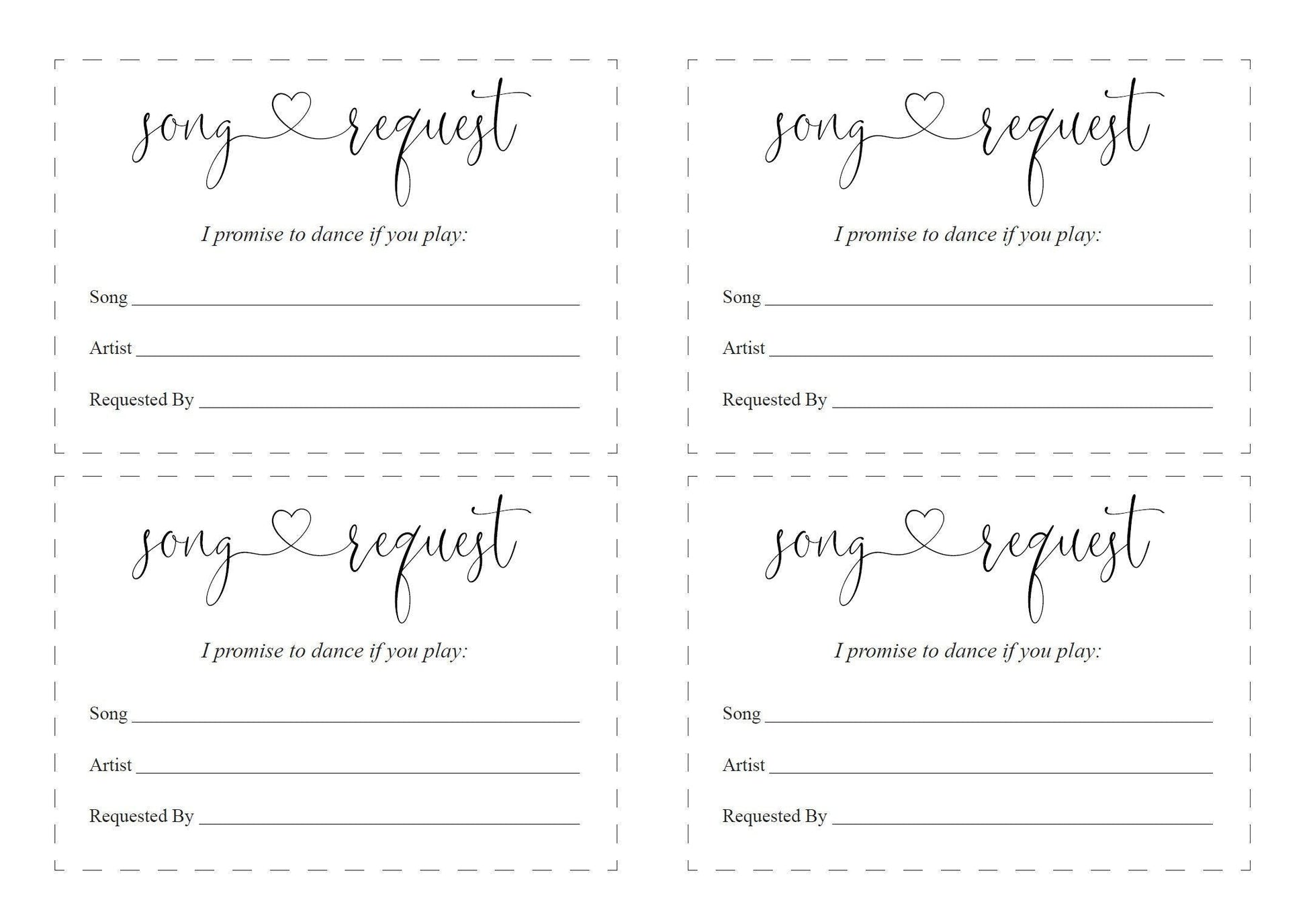 Let's dance card, Song Request Insert Card Template, Dancing Card, Dance Card, RSVP, Wedding Song Request, Rustic - Heather - SAVVY PAPER CO