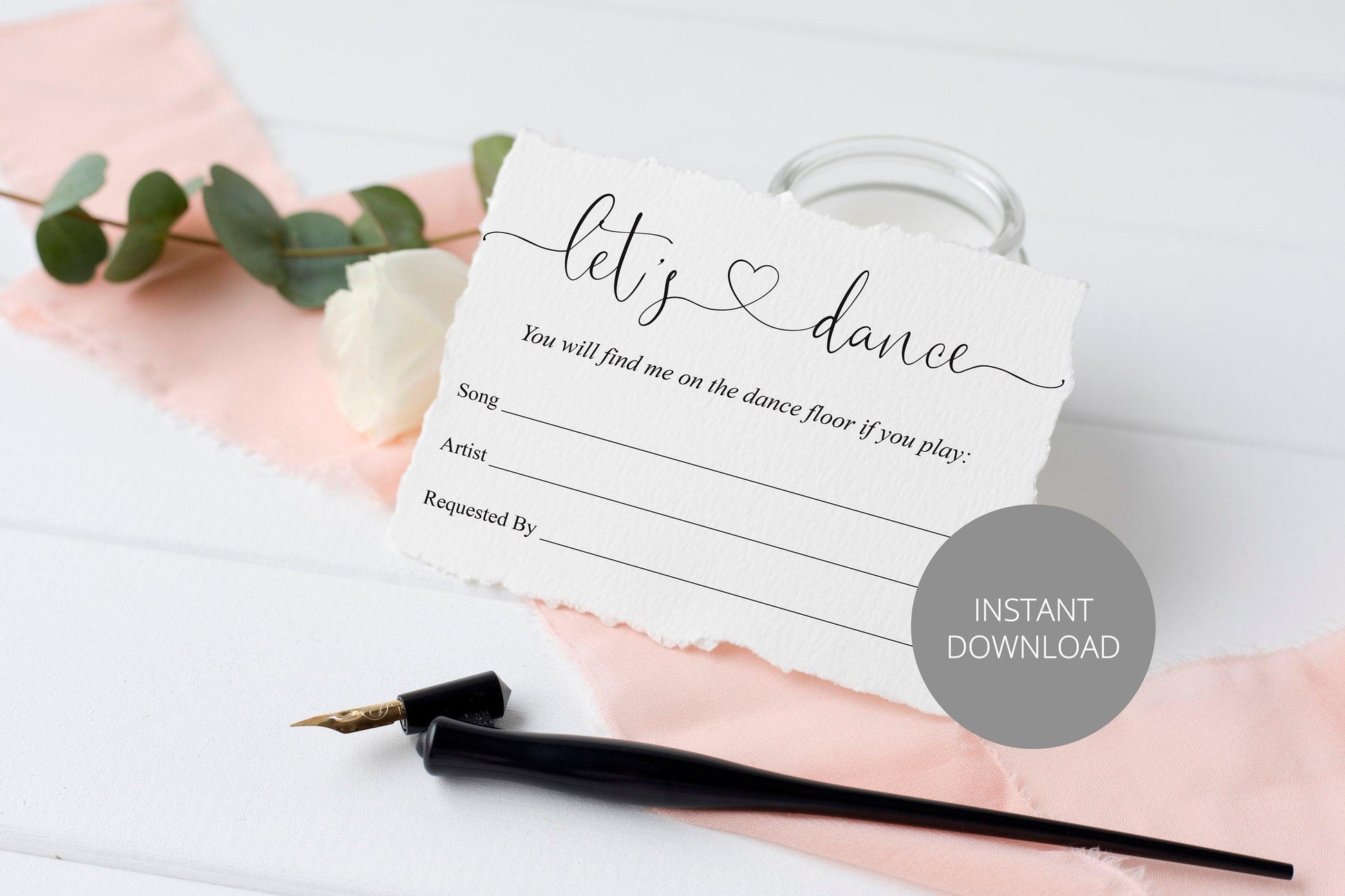 Let's dance card, Song Request Insert Card Template, Dancing Card, Dance Card, RSVP, Wedding Song Request, Rustic - Heather - SAVVY PAPER CO