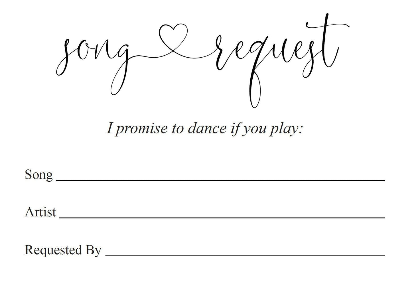 Let's dance card, Song Request Insert Card Template, Dancing Card, Dance Card, RSVP, Wedding Song Request, Rustic - Heather - SAVVY PAPER CO