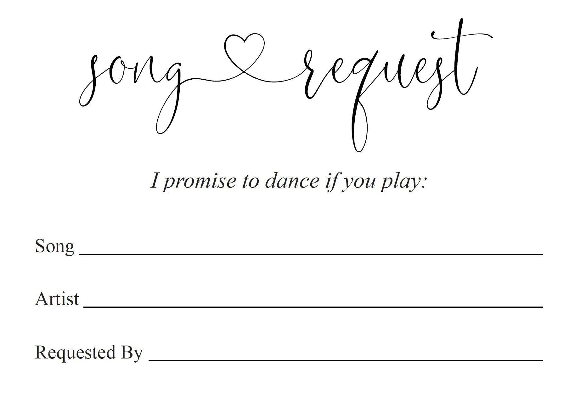 Let's dance card, Song Request Insert Card Template, Dancing Card, Dance Card, RSVP, Wedding Song Request, Rustic - Heather - SAVVY PAPER CO