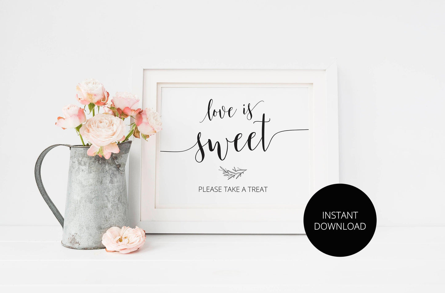 Love is Sweet Sign,Rustic Wedding Signs,Printable,Wedding,Take a treat Sign, Dessert Table, Candy Bar Sign, Wedding Decor, Instant Download - SAVVY PAPER CO