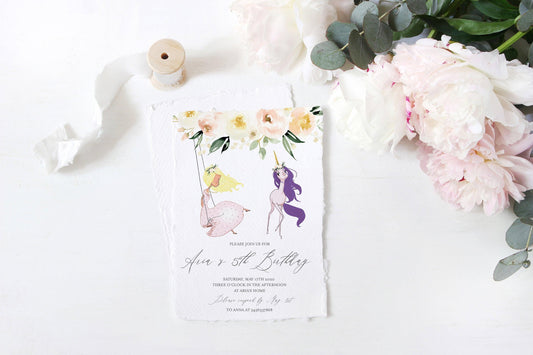Magical Unicorn Invitation Unicorn Birthday Invitation Glitter Unicorn Invitation Instant Download #UNI - SAVVY PAPER CO