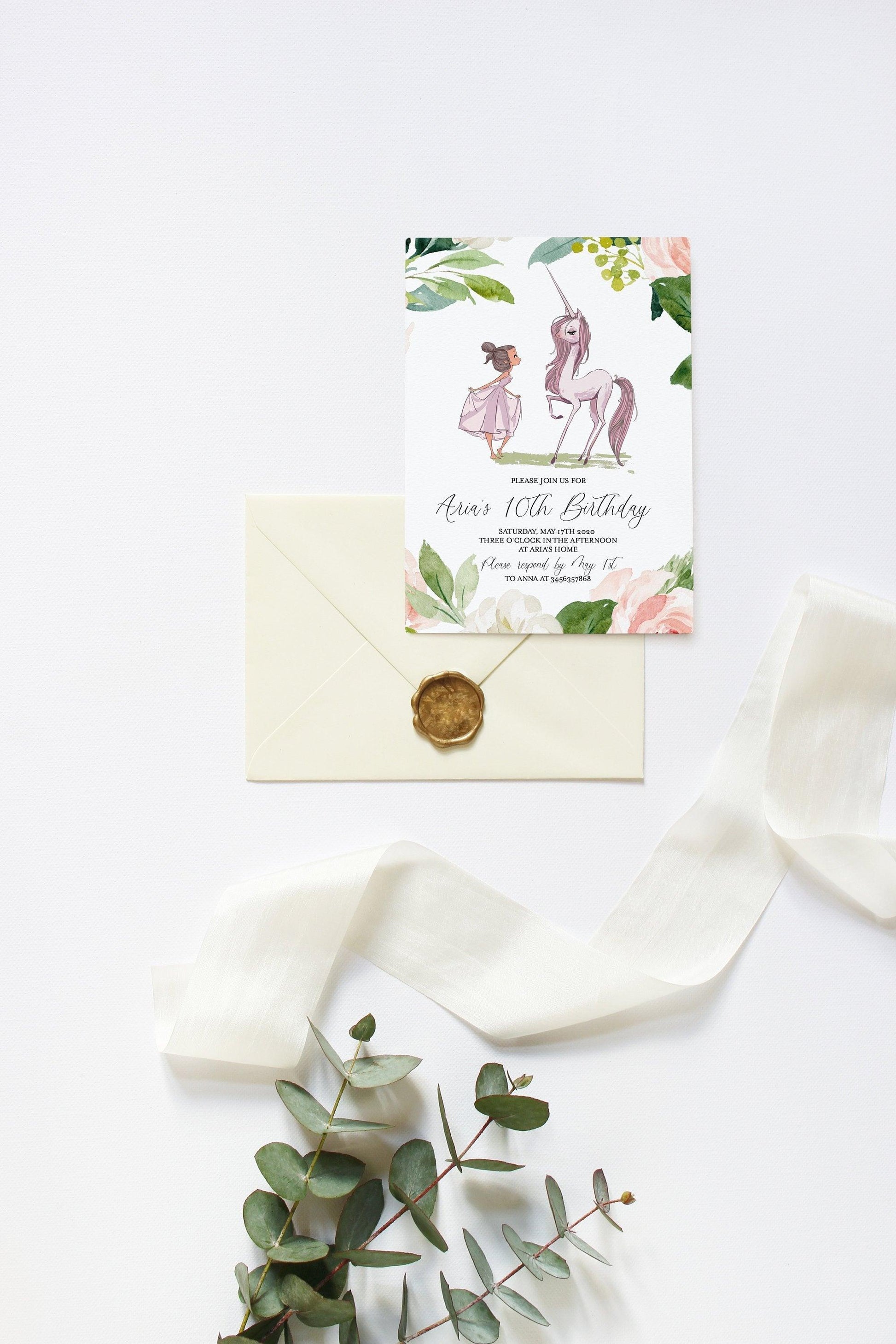 Magical Unicorn Invitation Unicorn Birthday Invitation Instant Download #UNI - SAVVY PAPER CO