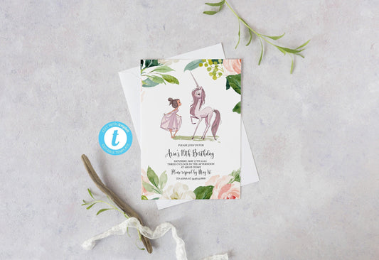 Magical Unicorn Invitation template, Unicorn Birthday Invitations, Instant Download, Unicorn Invites, #UNI - SAVVY PAPER CO